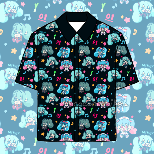 [ SHIRT ] Vocaloid Hatsune Miku Button-Down Shirt