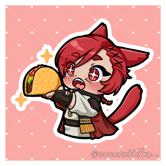[ STICKER ] FFXIV G'raha Tia Taco Vinyl Sticker