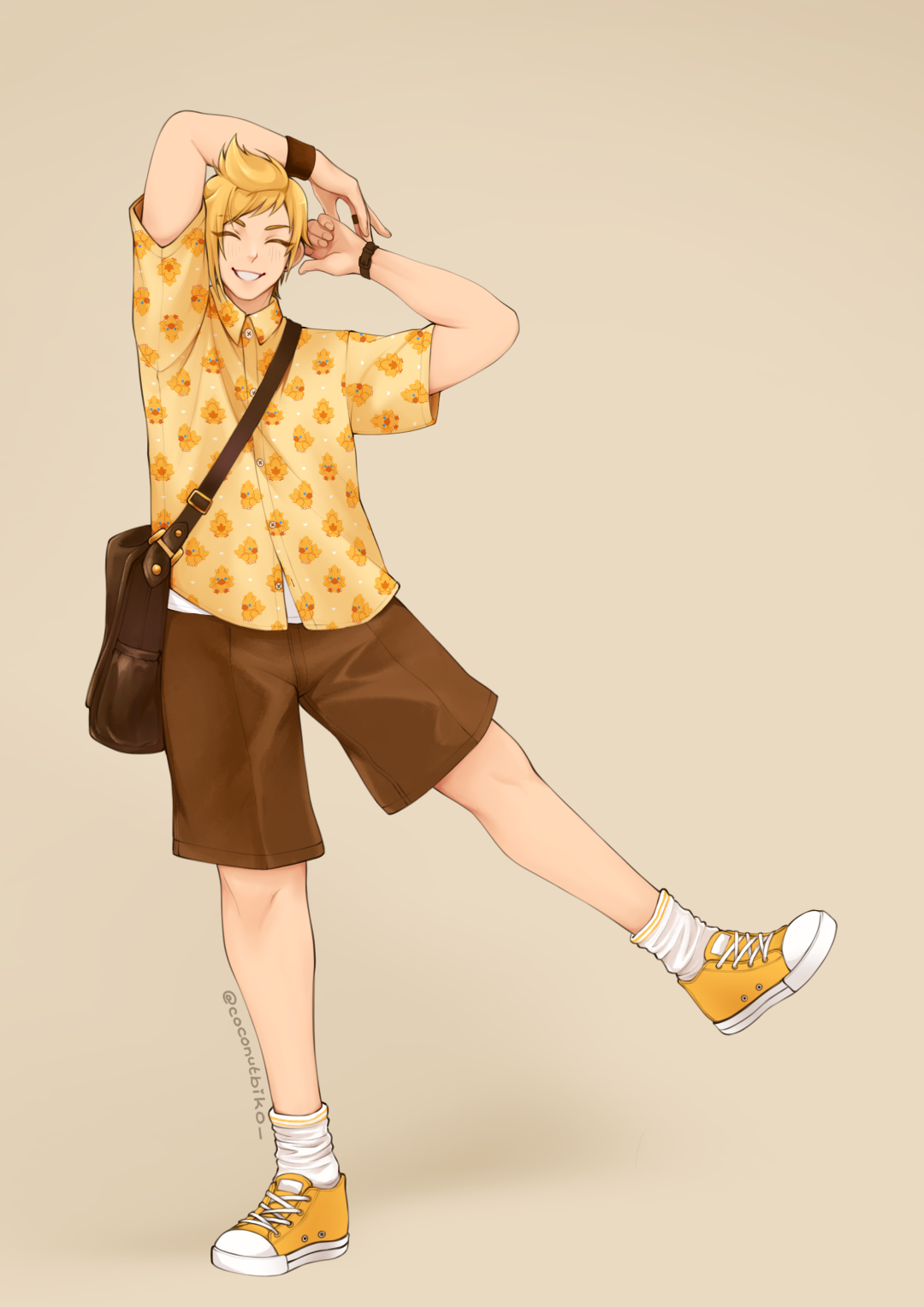 [ SHIRT ] Final Fantasy Chocobo Button-Down Shirt