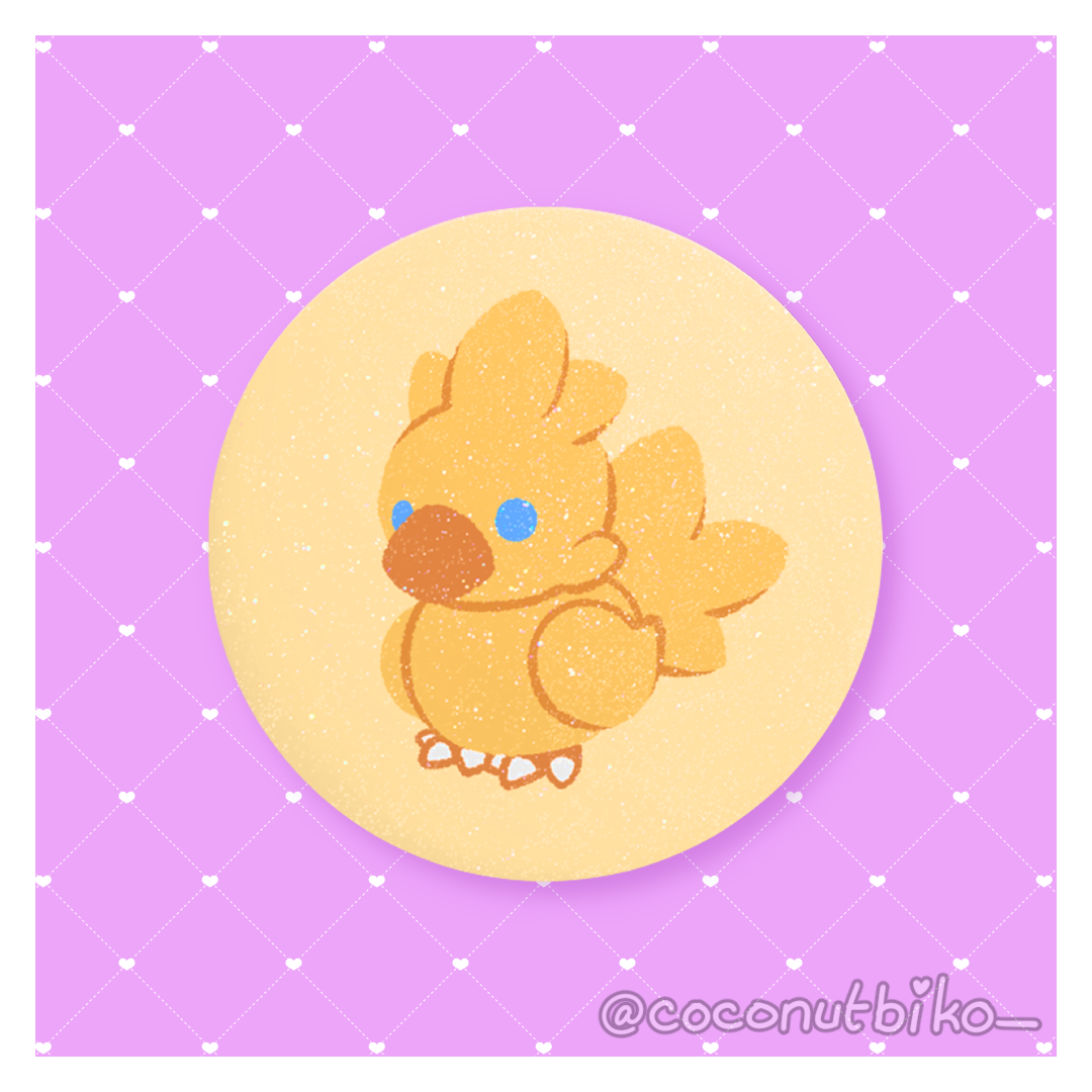 [ BUTTON PIN ] Final Fantasy Chocobo 1.25in Button Pin