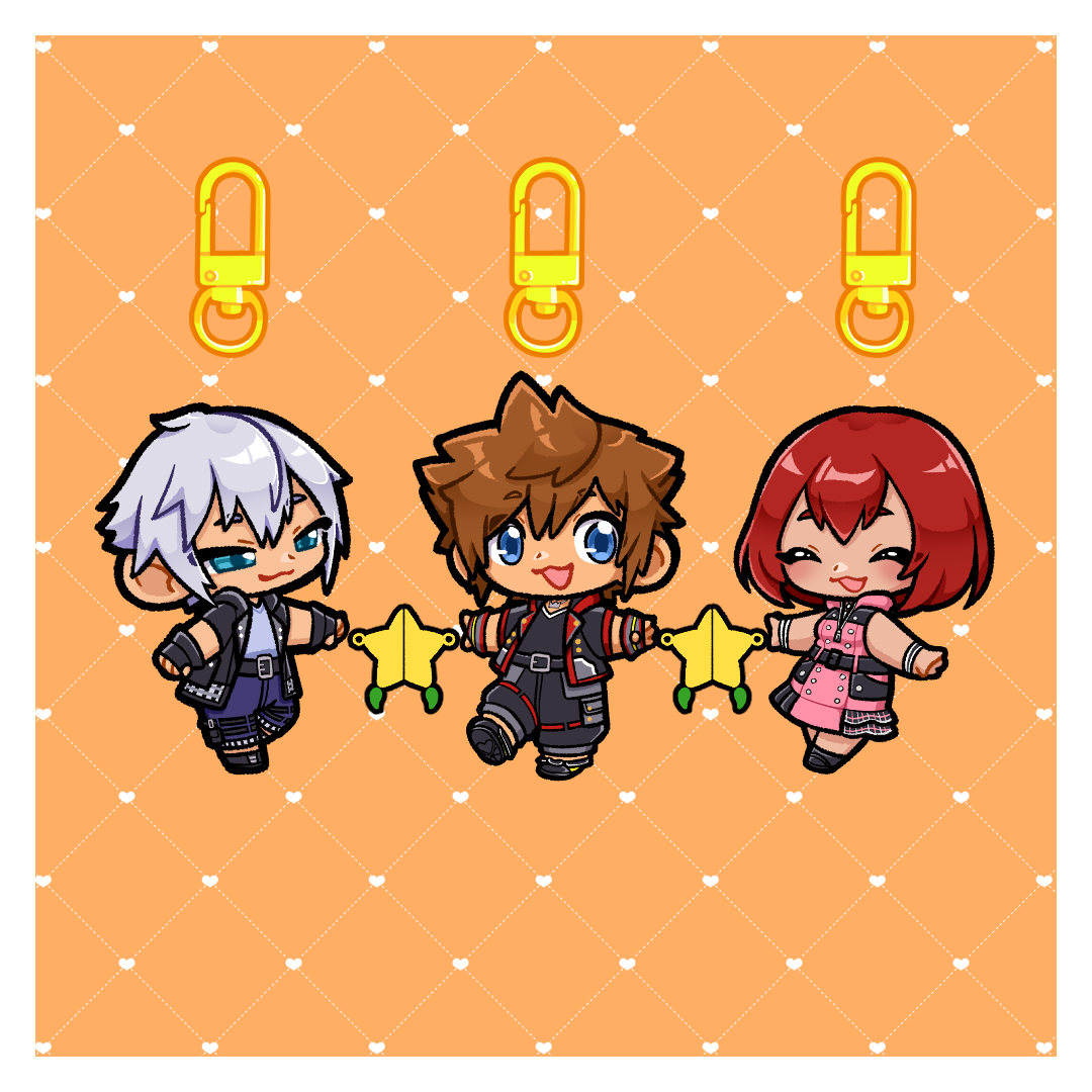 [ KEYCHAIN ] Kingdom Hearts Trio Linking Keychains