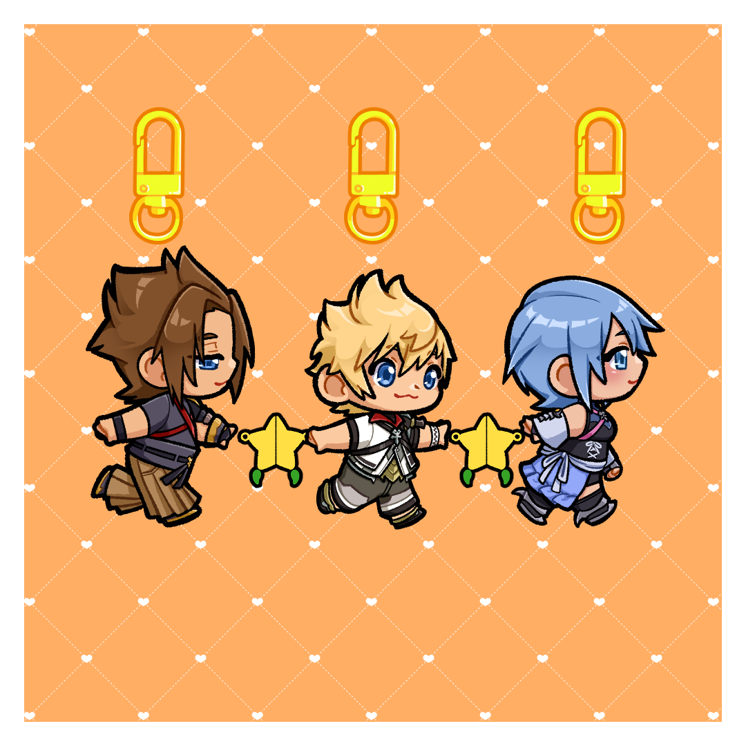 [ KEYCHAIN ] Kingdom Hearts Trio Linking Keychains