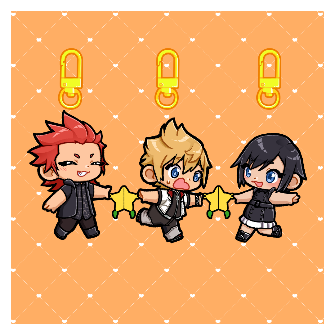 [ KEYCHAIN ] Kingdom Hearts Trio Linking Keychains