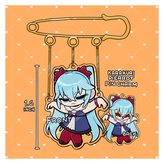 [ KEYCHAIN ] Vocaloid Hatsune Miku Karakuri Pierrot Pin Charm