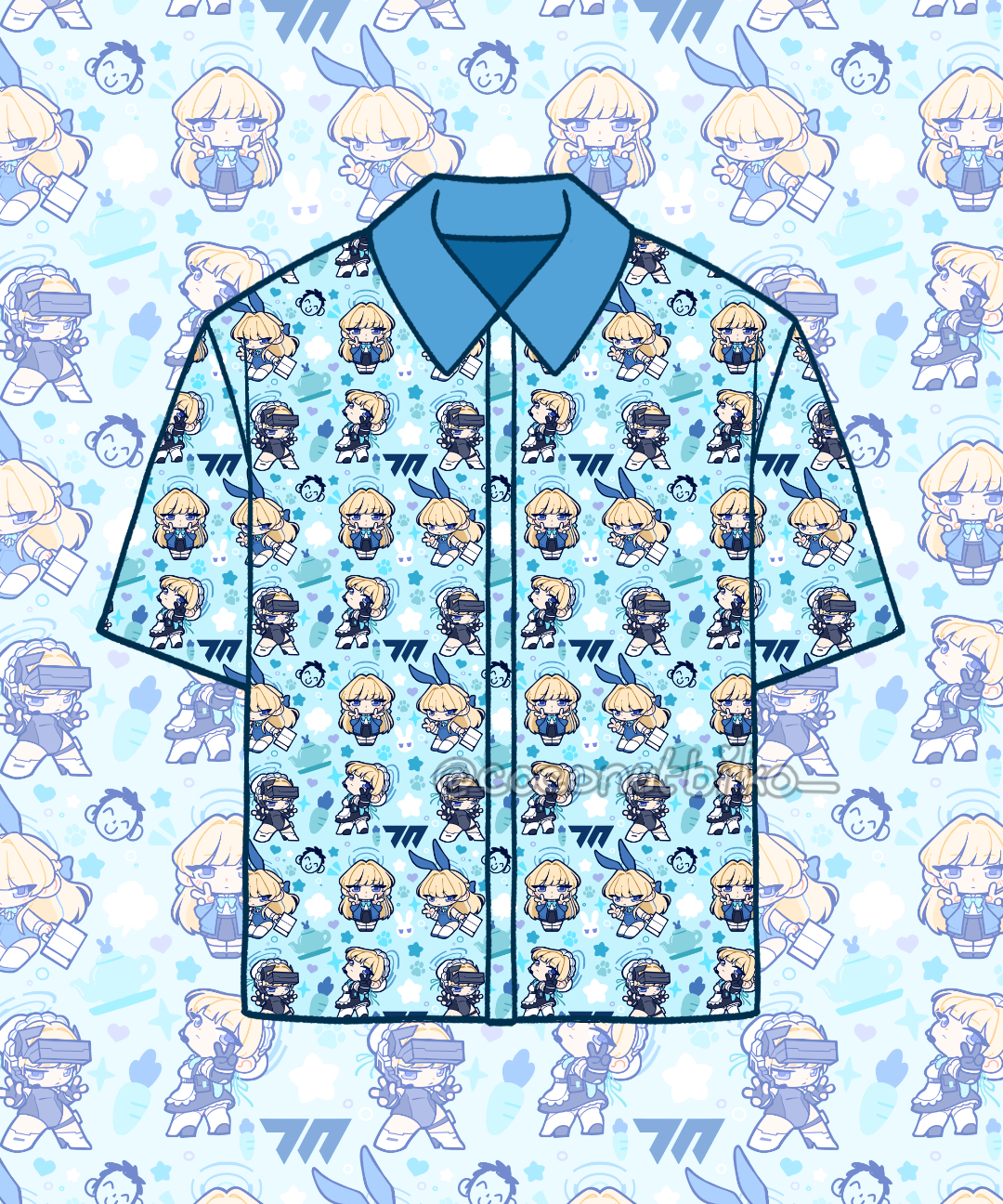 [ SHIRT ] Blue Archive Asuma Toki Button-Down Shirt